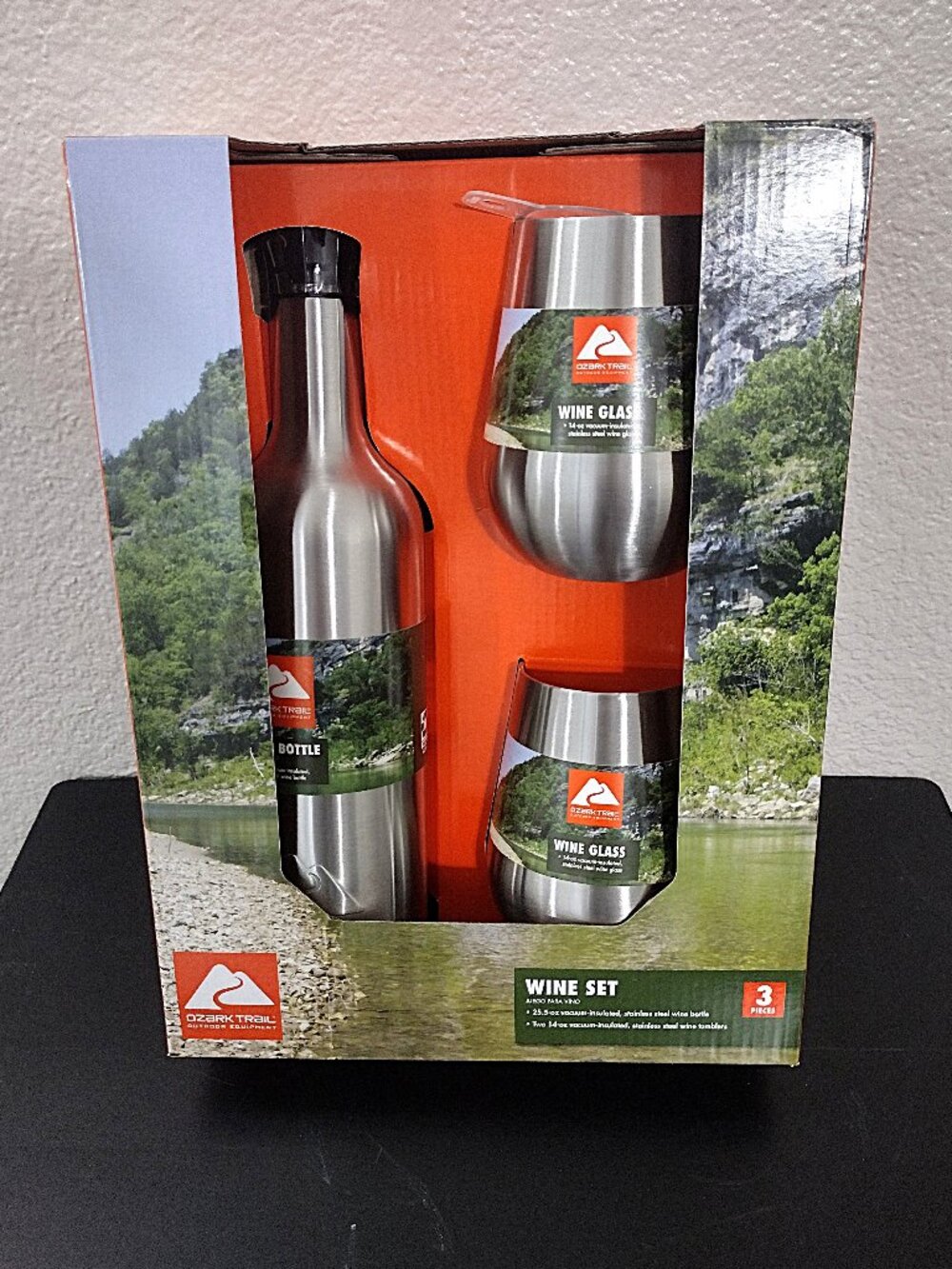 Ozark Trail Stainless Steel Wine Bottle & Wine Tumbler Set of 2